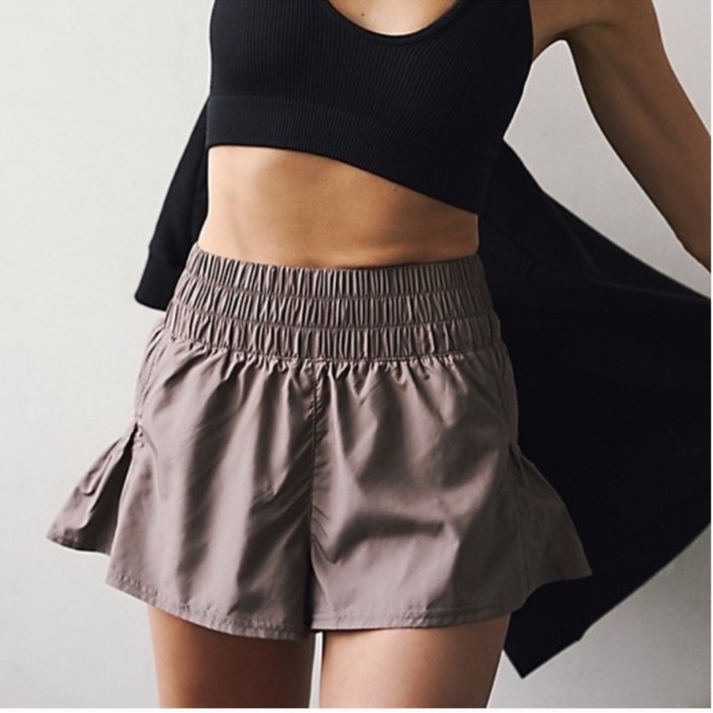 Free People Movement Get Your Flirt On Shorts Taupe Size S